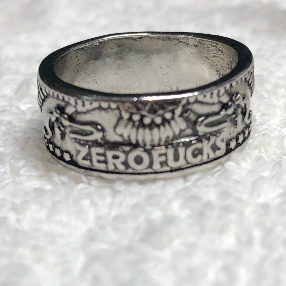 🖤MENS RUDE RING-band style thick chunky fun -silver stamped 925